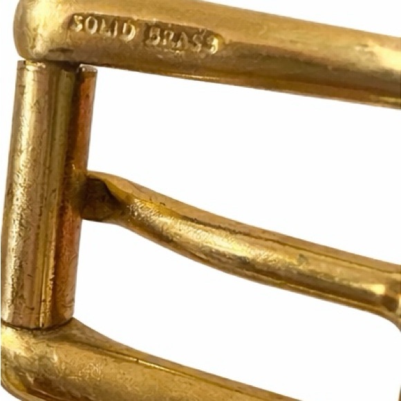 Vintage Dooney & Bourke Wool Surcingle Navy and Cream/Solid Brass Buckle Unisex - Picture 2 of 3